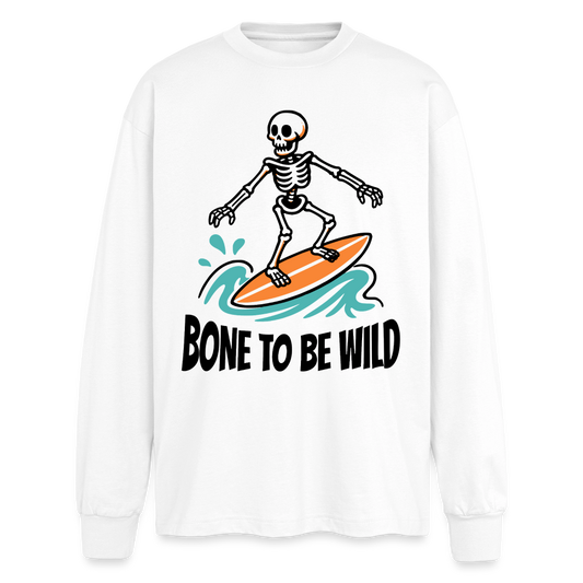 Bone to be Wild – Oversized Langarmshirt - Weiß