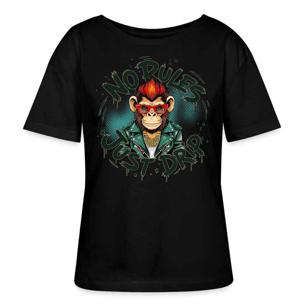 Monkey No Rules Design – Rundhals Frauen Bio-T-Shirt - Schwarz
