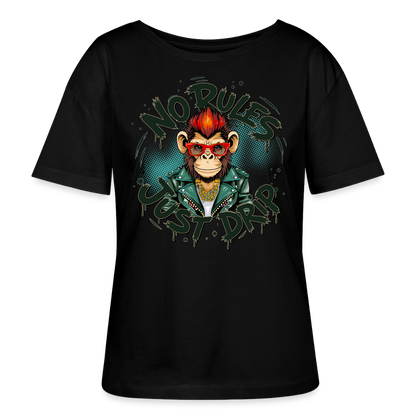 Monkey No Rules Design – Rundhals Frauen Bio-T-Shirt - Schwarz