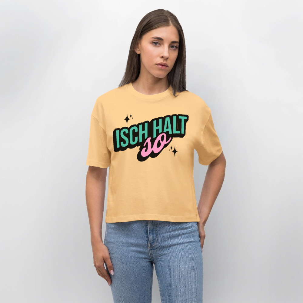 Isch halt so Design – Frauen Boxy Bio-T-Shirt - Mispel