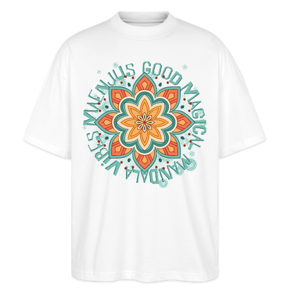Mandala Türkis Design – Oversized Unisex Bio T-Shirt - Weiß