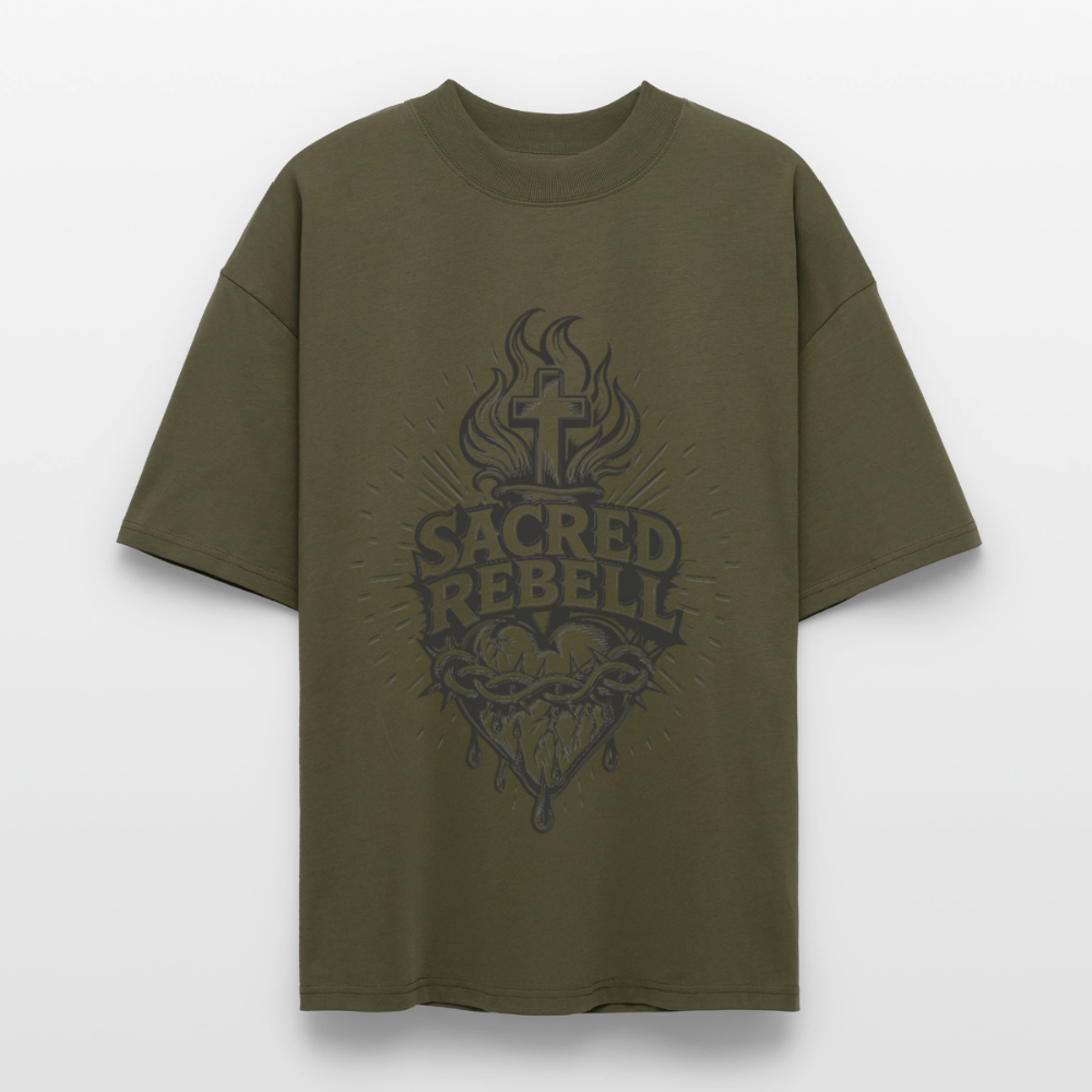 Sacred Rebell Design – Oversized Unisex Bio T-Shirt - Khaki