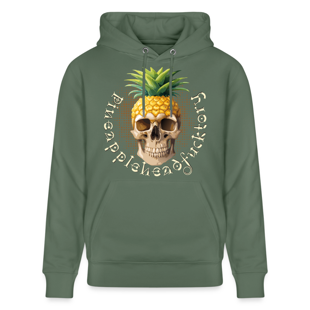 Pineapple Skull Design - Unisex Bio-Hoodie - Tanngrün