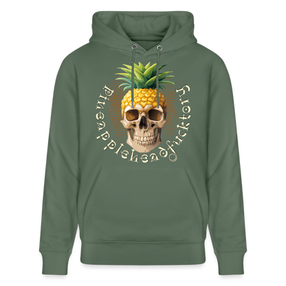Pineapple Skull Design - Unisex Bio-Hoodie - Tanngrün