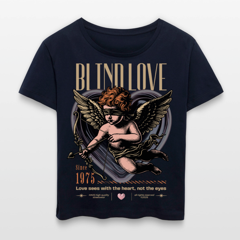 Blind Love Design – Rundhals Frauen Bio-T-Shirt - Navy
