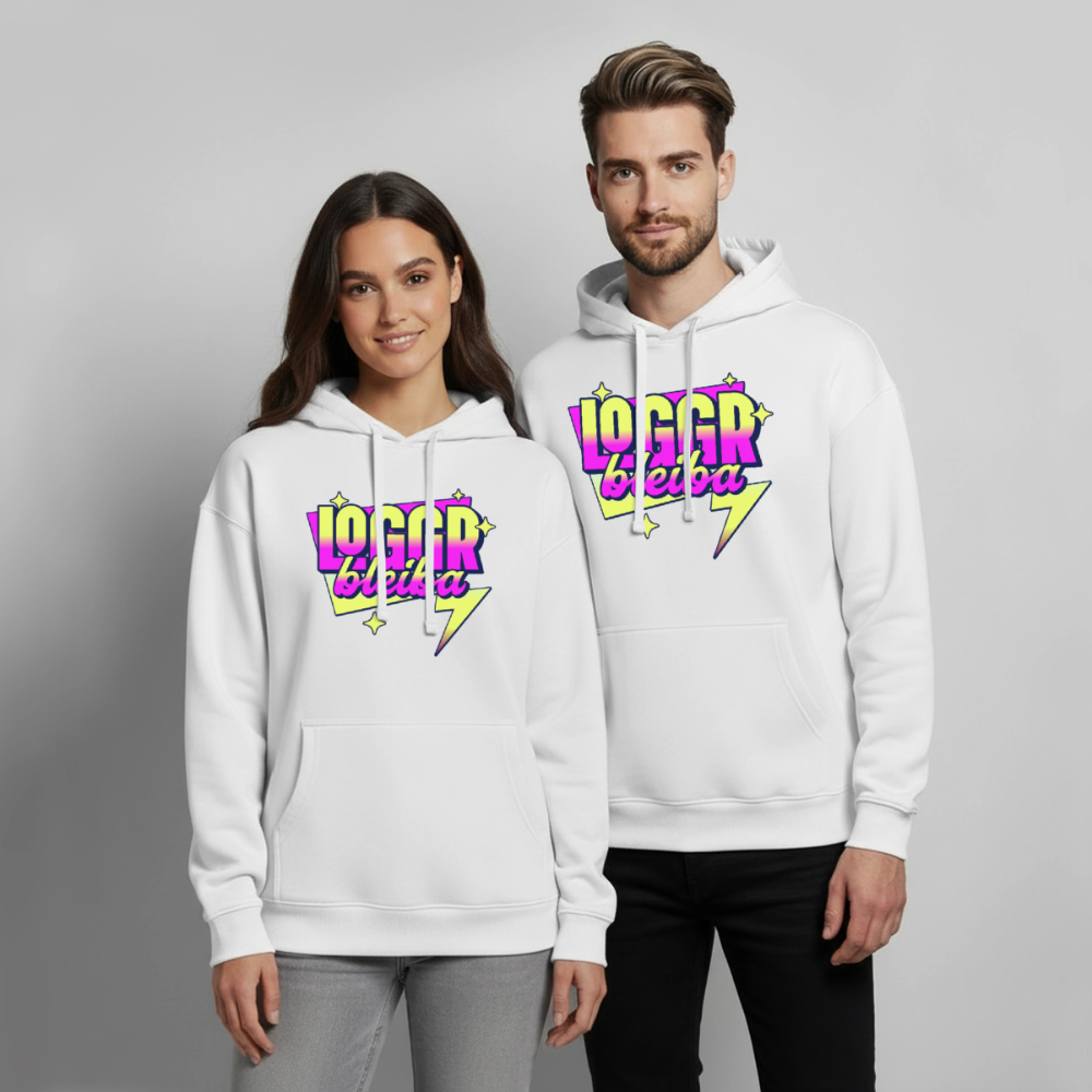 Logger bleb Design – Oversized Unisex Hoodie - Weiß