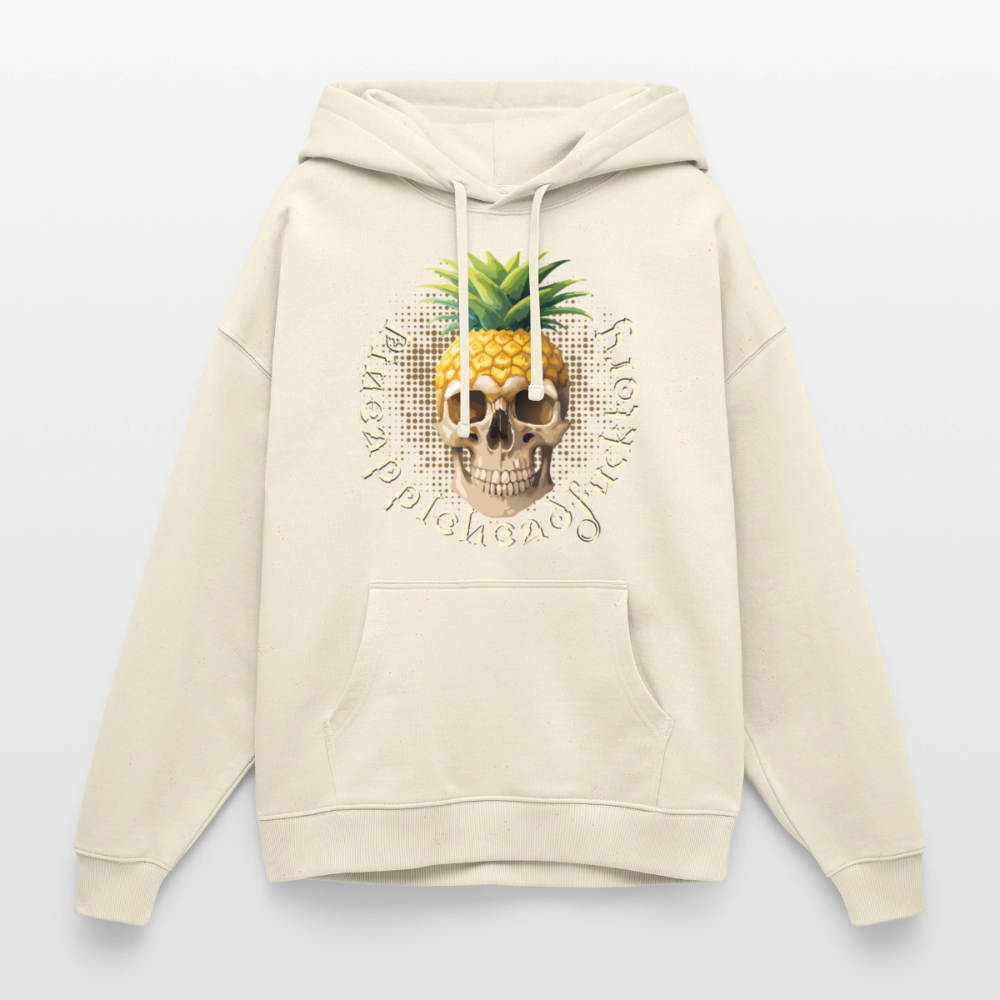 Pineapple Skull Design - Oversized Unisex Hoodie - Natur