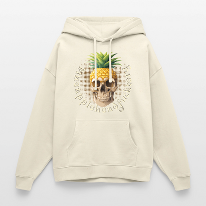 Pineapple Skull Design - Oversized Unisex Hoodie - Natur