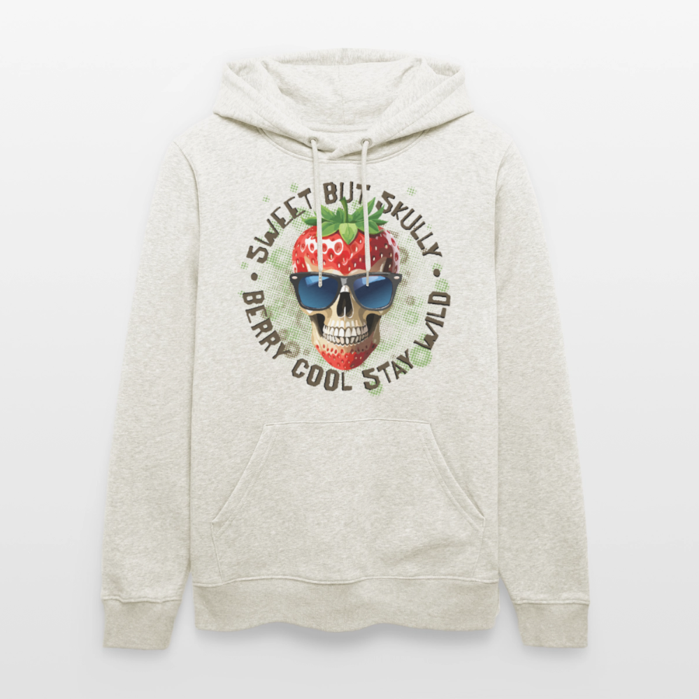 Strawberry Skull Design – Unisex Bio-Hoodie - Beige meliert
