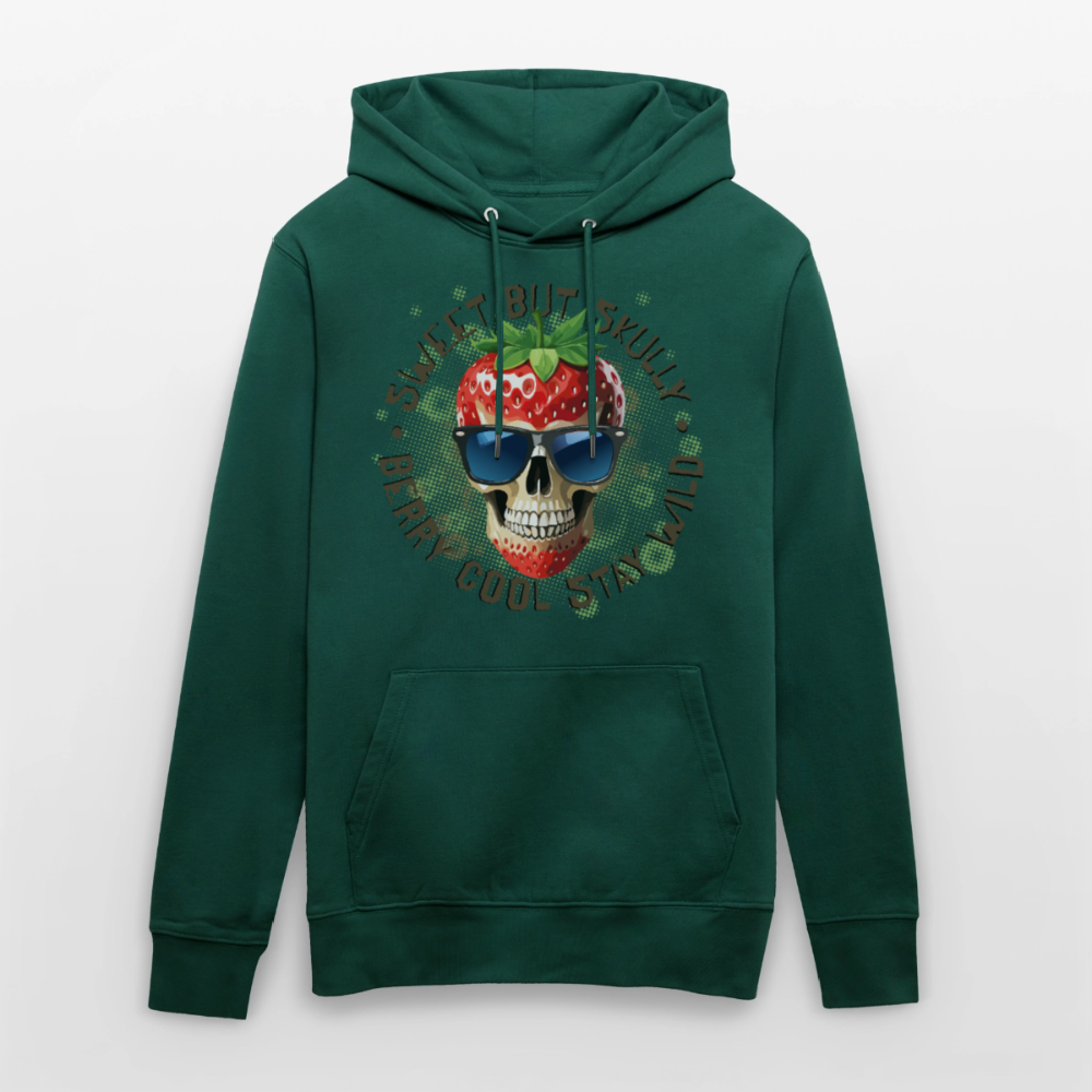 Strawberry Skull Design – Unisex Bio-Hoodie - Forest
