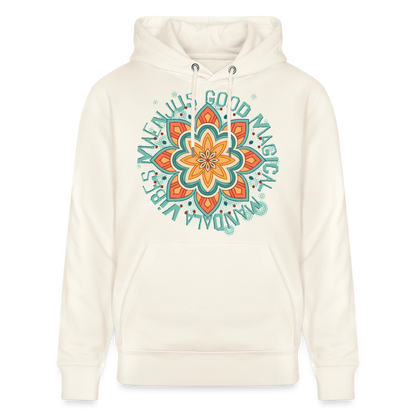 Mandala türkis Design – Unisex Bio-Hoodie - Naturweiß 
