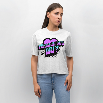 Fühlsch du‘s au Design – Frauen Boxy Bio-T-Shirt - Weiß meliert