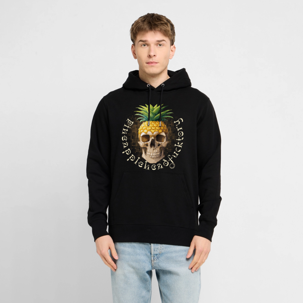 Pineapple Skull Design - Unisex Bio-Hoodie - Schwarz