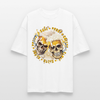 Party Skull Design – Oversized Unisex Bio T-Shirt - Weiß