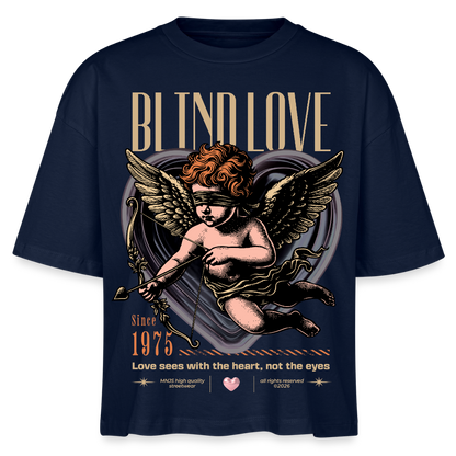 Blind Love Design – Frauen Boxy Bio-T-Shirt - Navy