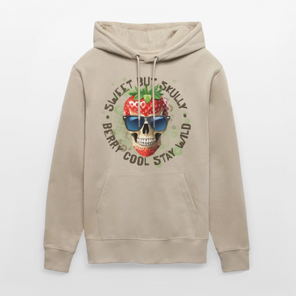 Strawberry Skull Design – Unisex Bio-Hoodie - Beige