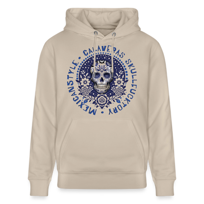 Sugar Skull Blau Design – Unisex Bio-Hoodie - Beige