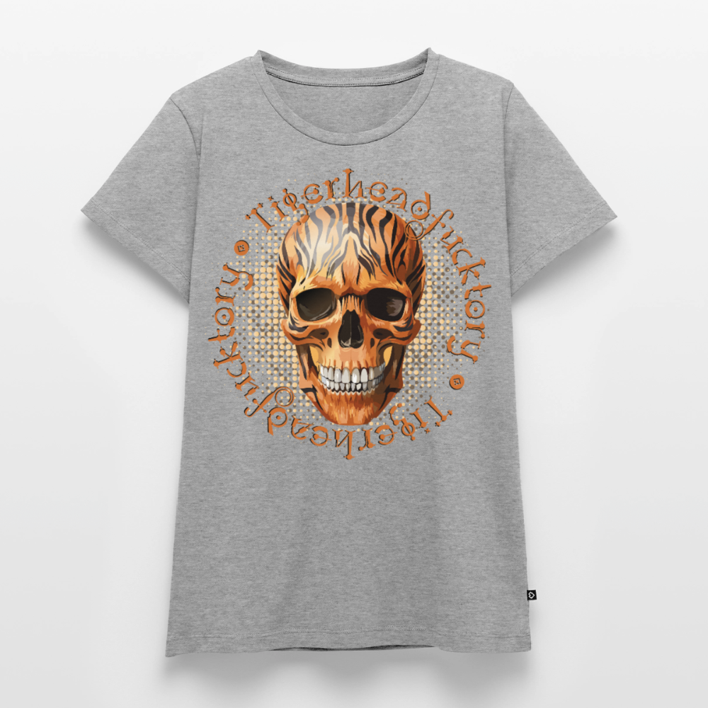 Tiger Skull Design – Frauen Premium T-Shirt - Grau meliert