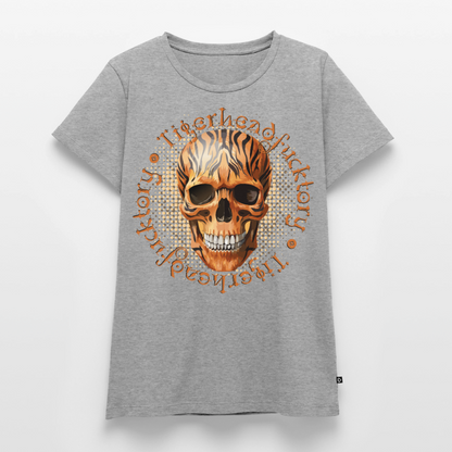 Tiger Skull Design – Frauen Premium T-Shirt - Grau meliert