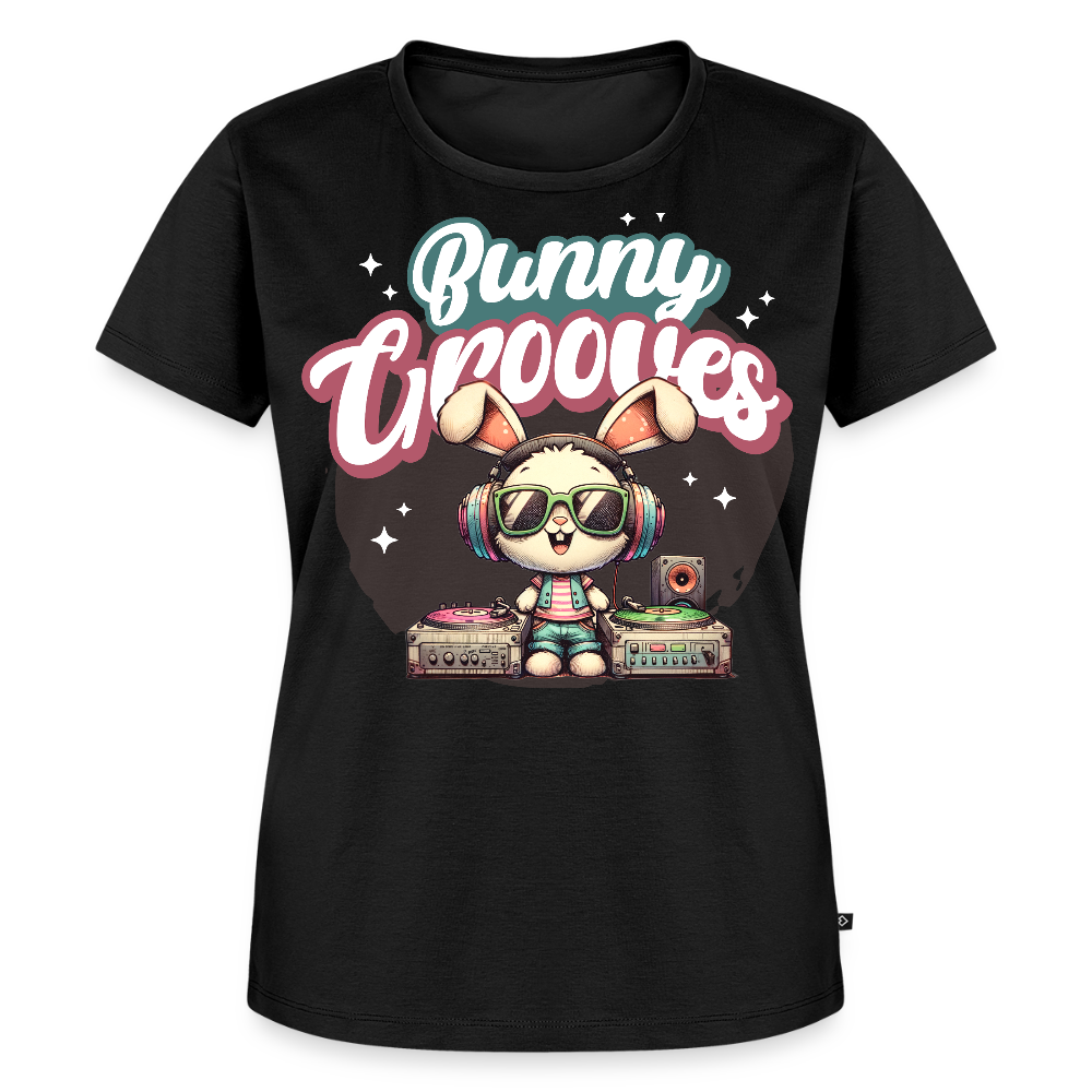 Bunny Grooves Design – Frauen Premium T-Shirt - Schwarz