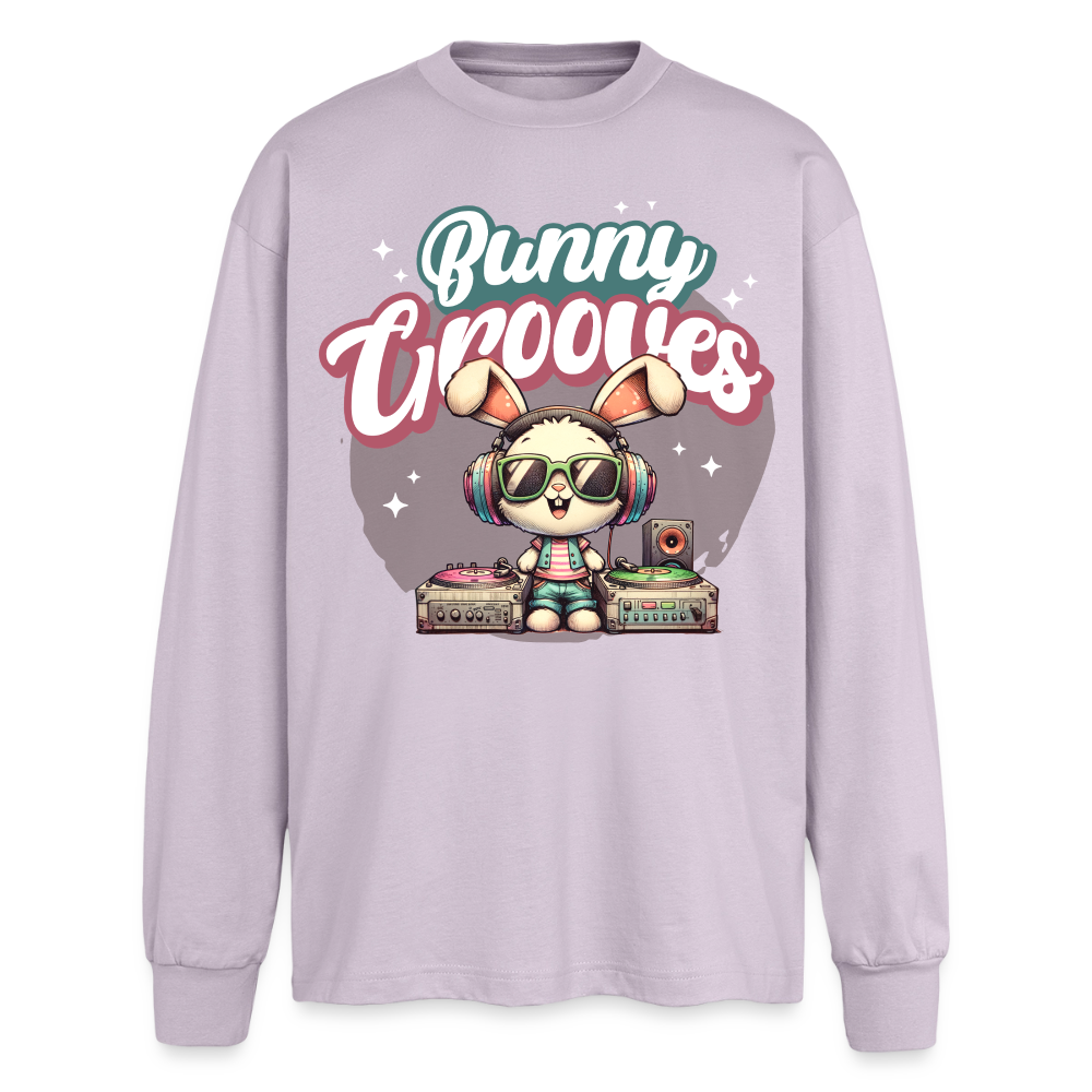 Bunny Grooves Design – Oversized Langarmshirt - verblasstes Lila