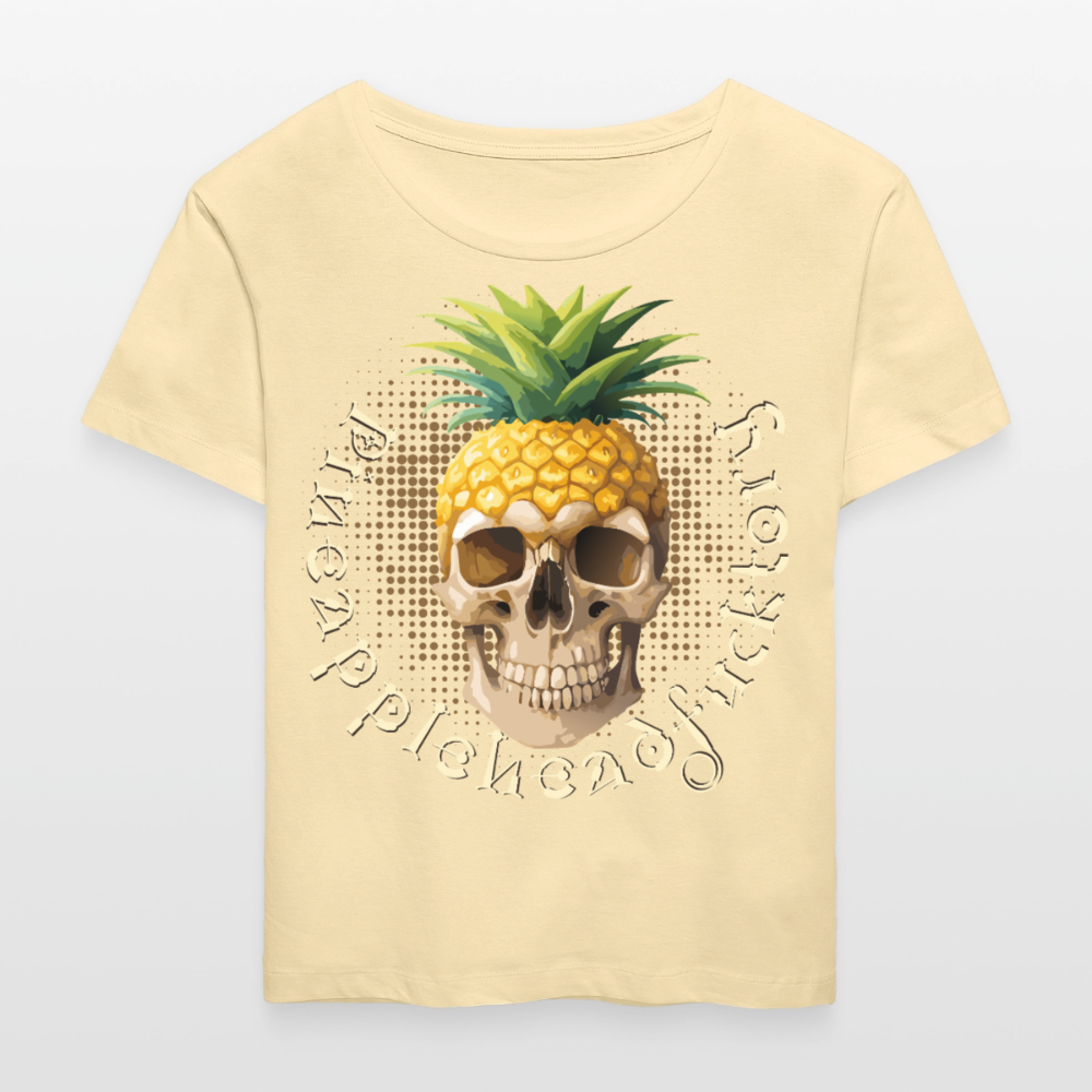 Pineapple Skull Design - Rundhals Frauen Bio-T-Shirt - Creme