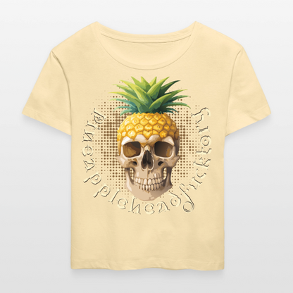 Pineapple Skull Design - Rundhals Frauen Bio-T-Shirt - Creme
