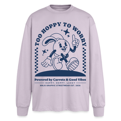 Too Hoppy Too Worry Design – Oversized Langarmshirt - verblasstes Lila