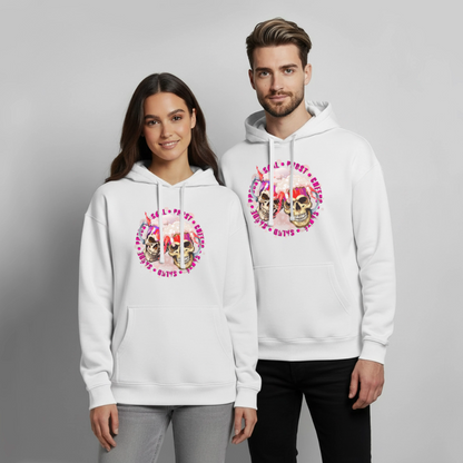 Party Skull Design Pink – Oversized Unisex Hoodie - Weiß