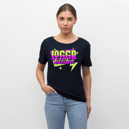 Logo bleibt Design – Rundhals Frauen Bio-T-Shirt - Navy