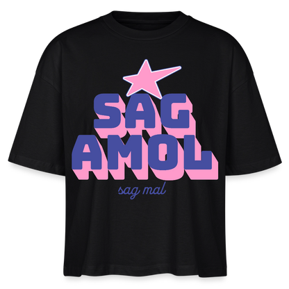 Sagamol Design – Frauen Boxy Bio-T-Shirt - Schwarz