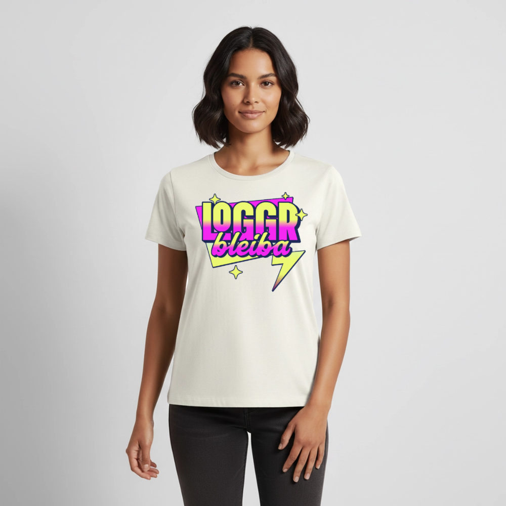 Logo bleibt Design – Frauen Premium T-Shirt - Naturweiß
