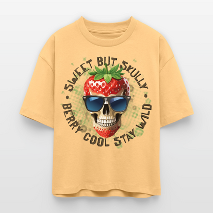 Strawberry Skull Design – Frauen Boxy Bio-T-Shirt - Mispel