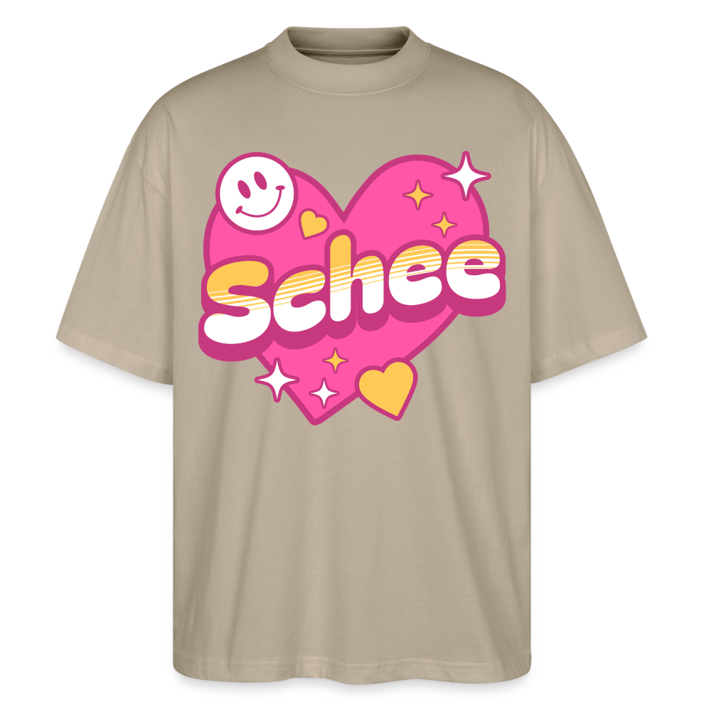 Schnee Design – Oversized Unisex Bio T-Shirt - Steingrau