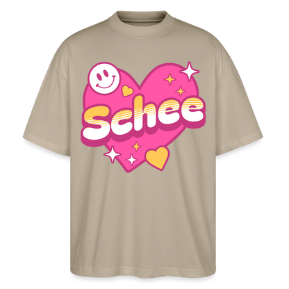 Schnee Design – Oversized Unisex Bio T-Shirt - Steingrau