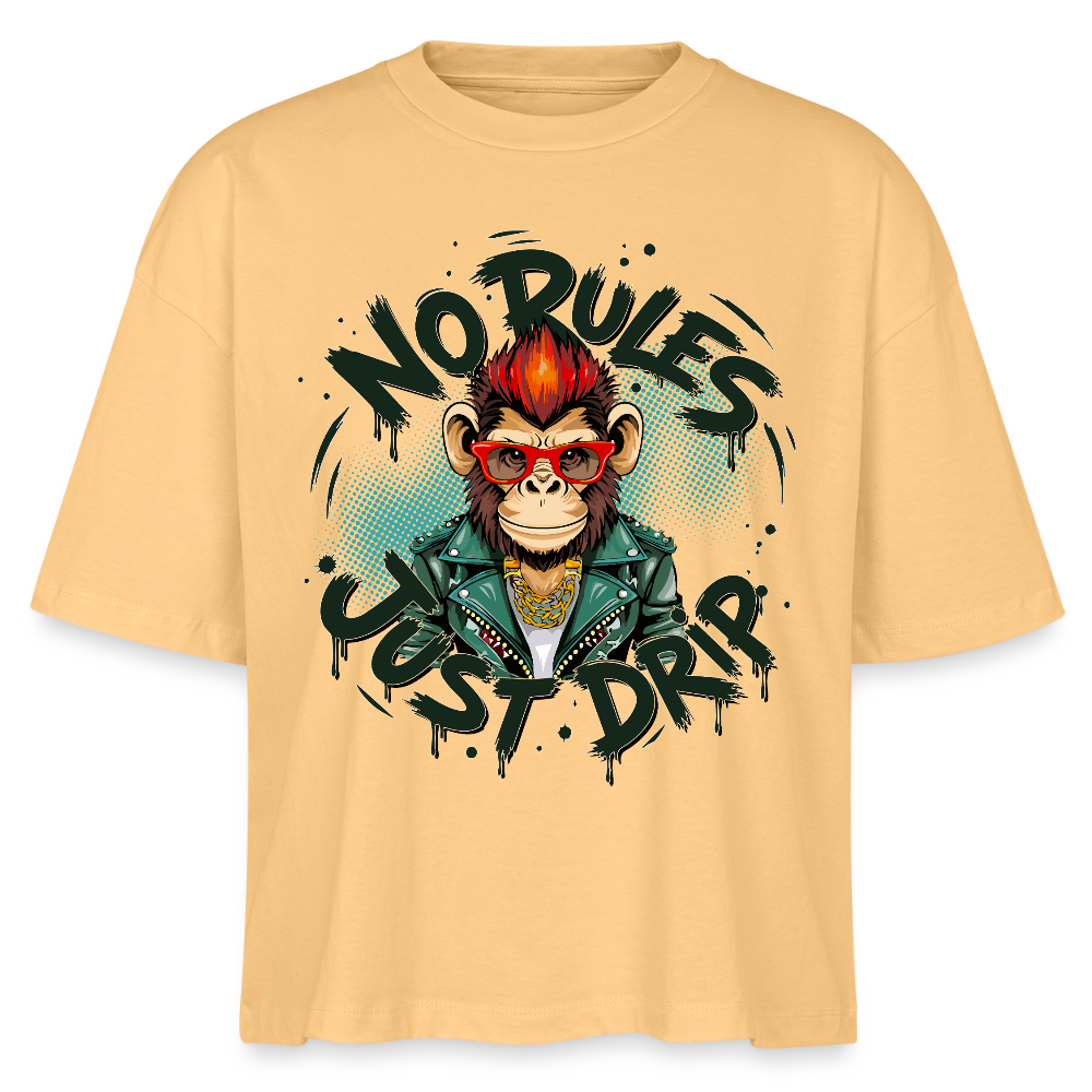 Monkey No Rules Design – Frauen Boxy Bio-T-Shirt - Mispel