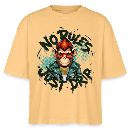 Monkey No Rules Design – Frauen Boxy Bio-T-Shirt - Mispel