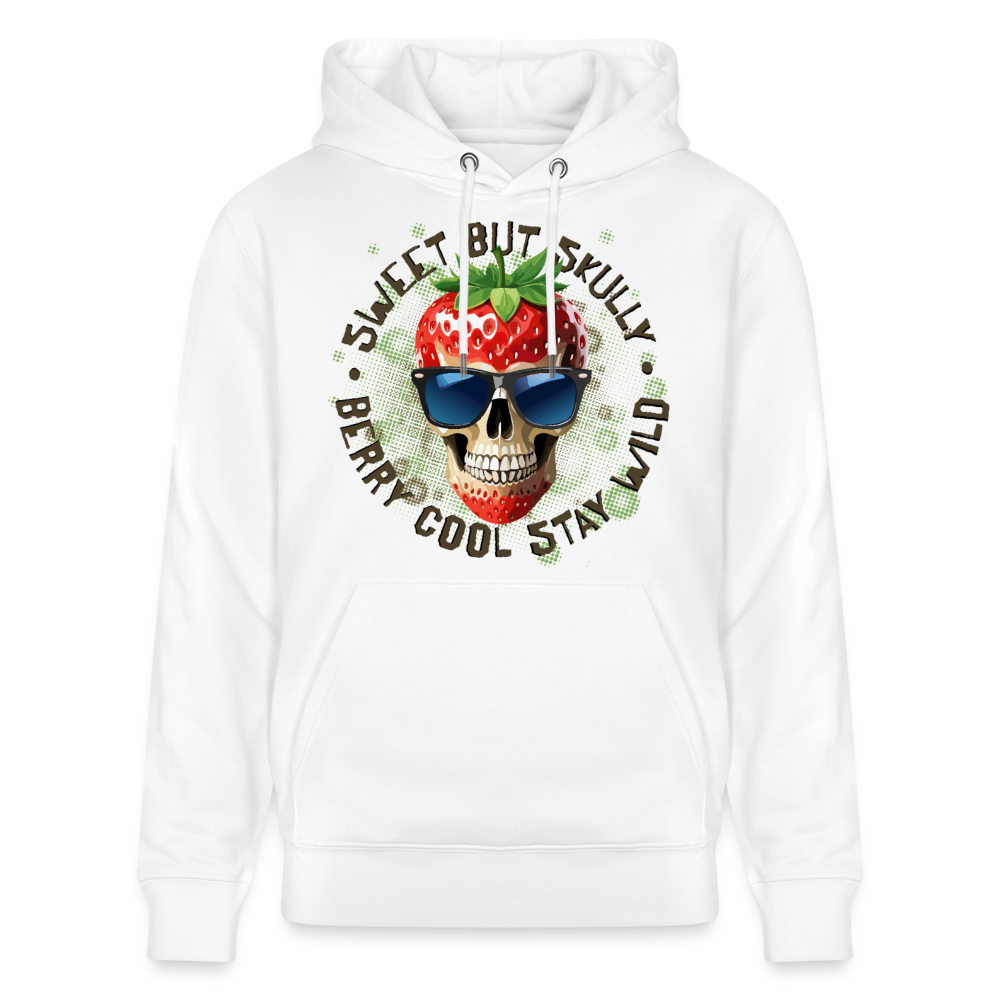 Strawberry Skull Design – Unisex Bio-Hoodie - Weiß