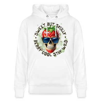 Strawberry Skull Design – Unisex Bio-Hoodie - Weiß