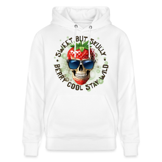 Strawberry Skull Design – Unisex Bio-Hoodie - Weiß