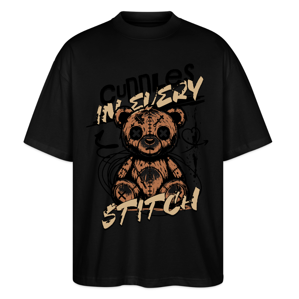 Bear Design – Oversized Unisex Bio T-Shirt - Schwarz