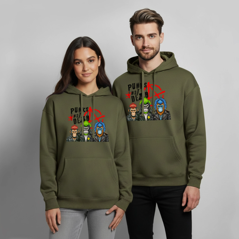 Punks Not Dead Design – Oversized Unisex Hoodie - Khaki