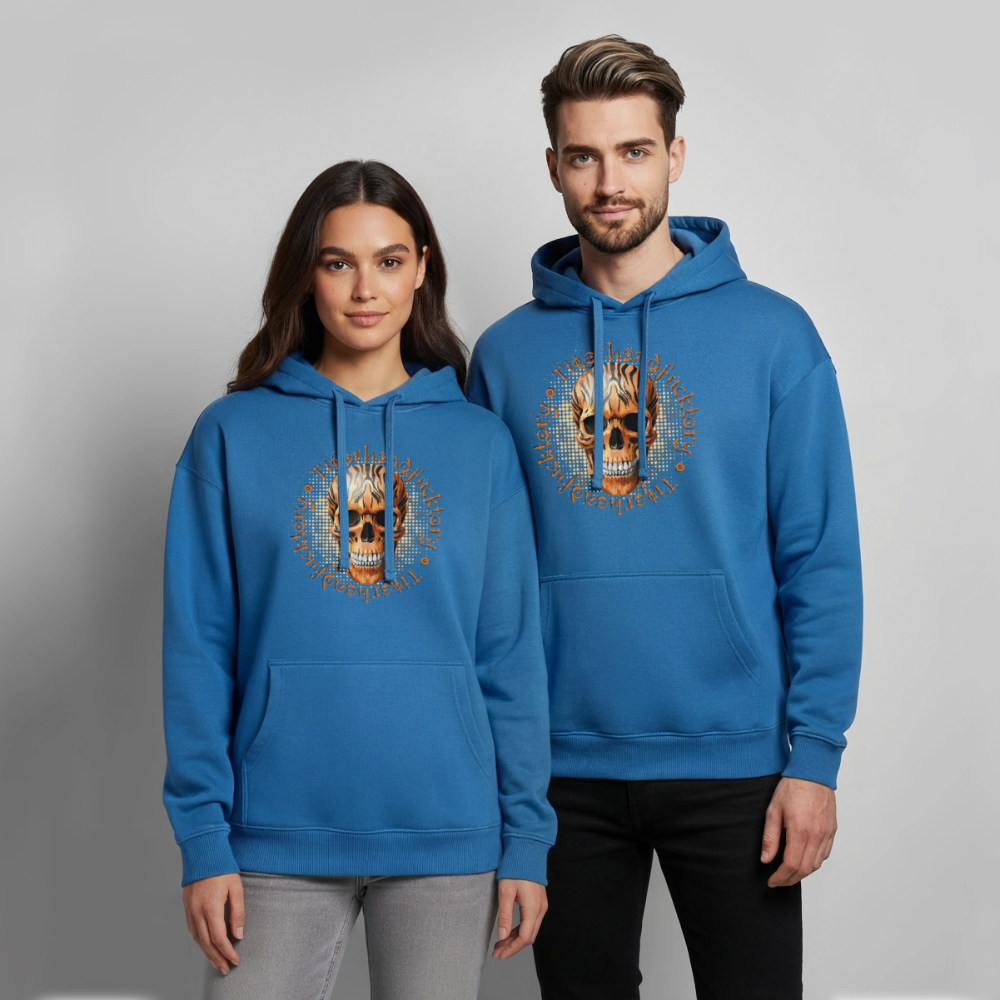 Tiger Skull Design – Oversized Unisex Hoodie - Achtsames Blau