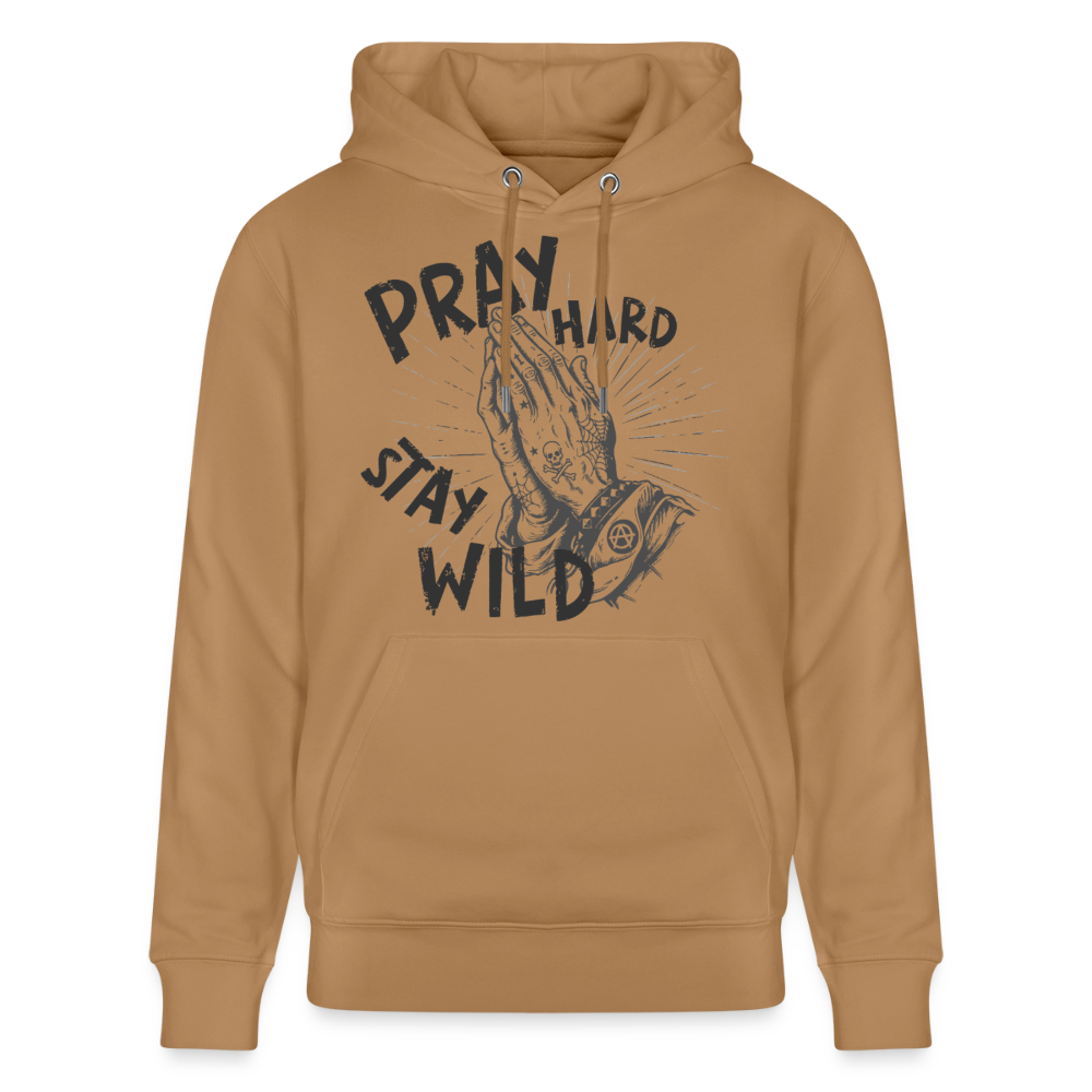 Betende Hände Design – Unisex Bio-Hoodie - Karamell 
