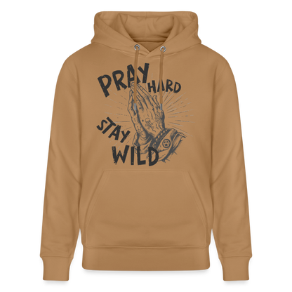 Betende Hände Design – Unisex Bio-Hoodie - Karamell 