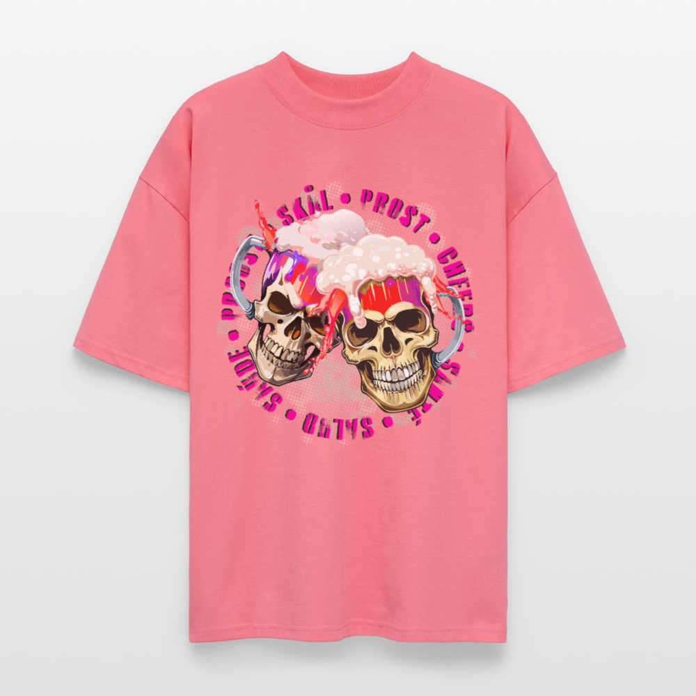 Party Skull Design Pink – Oversized Unisex Bio T-Shirt - Pink 