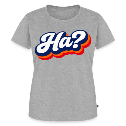 Ha? Design – Frauen Premium T-Shirt - Grau meliert