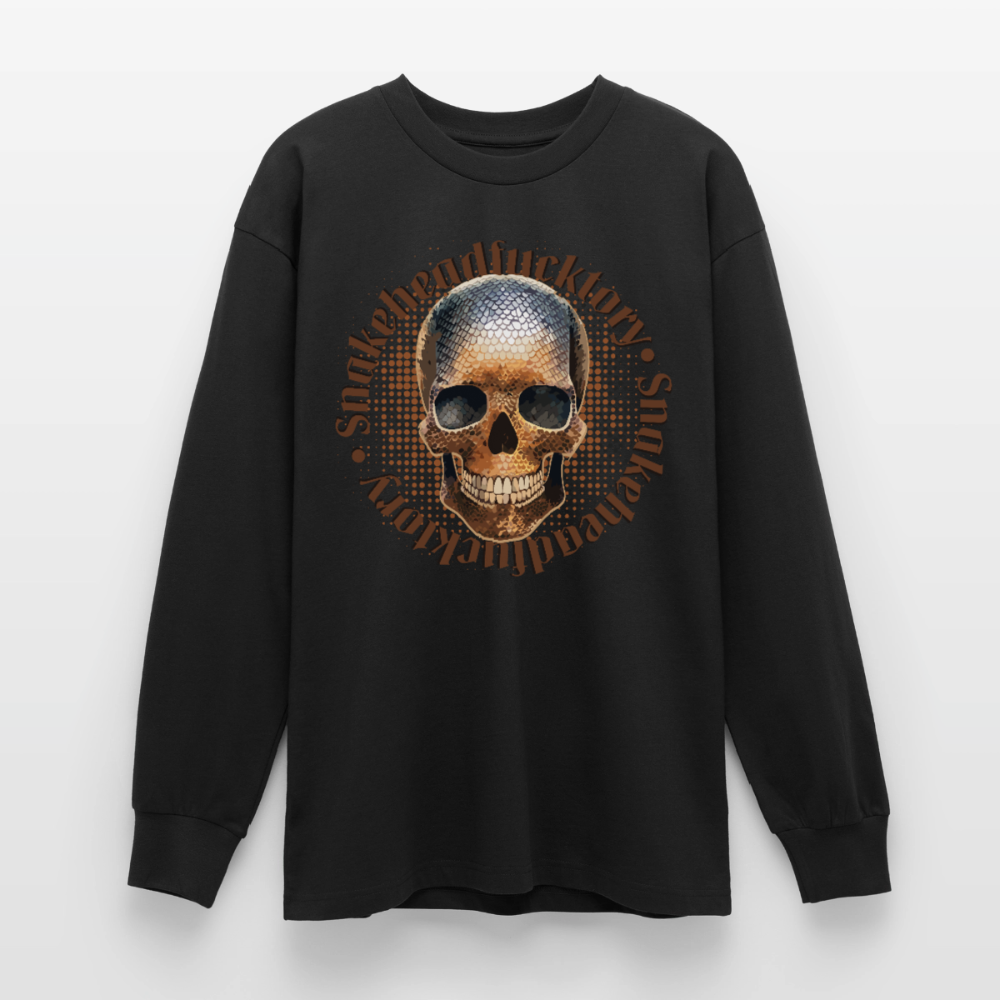 Snake Skull Design – Oversized Langarmshirt - Schwarz