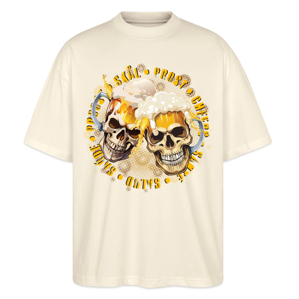 Party Skull Design – Oversized Unisex Bio T-Shirt - Natur