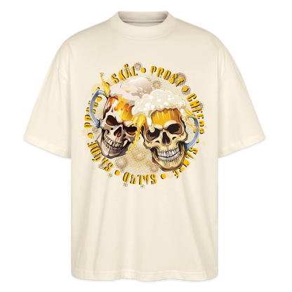 Party Skull Design – Oversized Unisex Bio T-Shirt - Natur